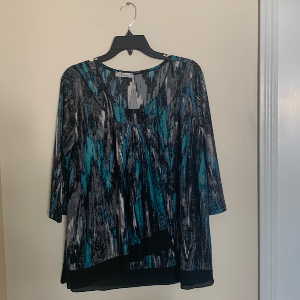3/4 sleeve multi colour blouse